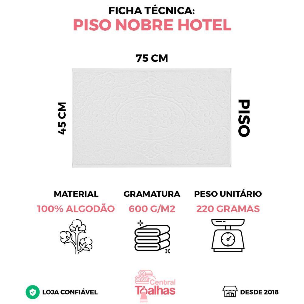 Encontraproduto.com.br - Kit 30 Toalhas De Piso Para Hotel Luxo Grossa - Nobre - Branco