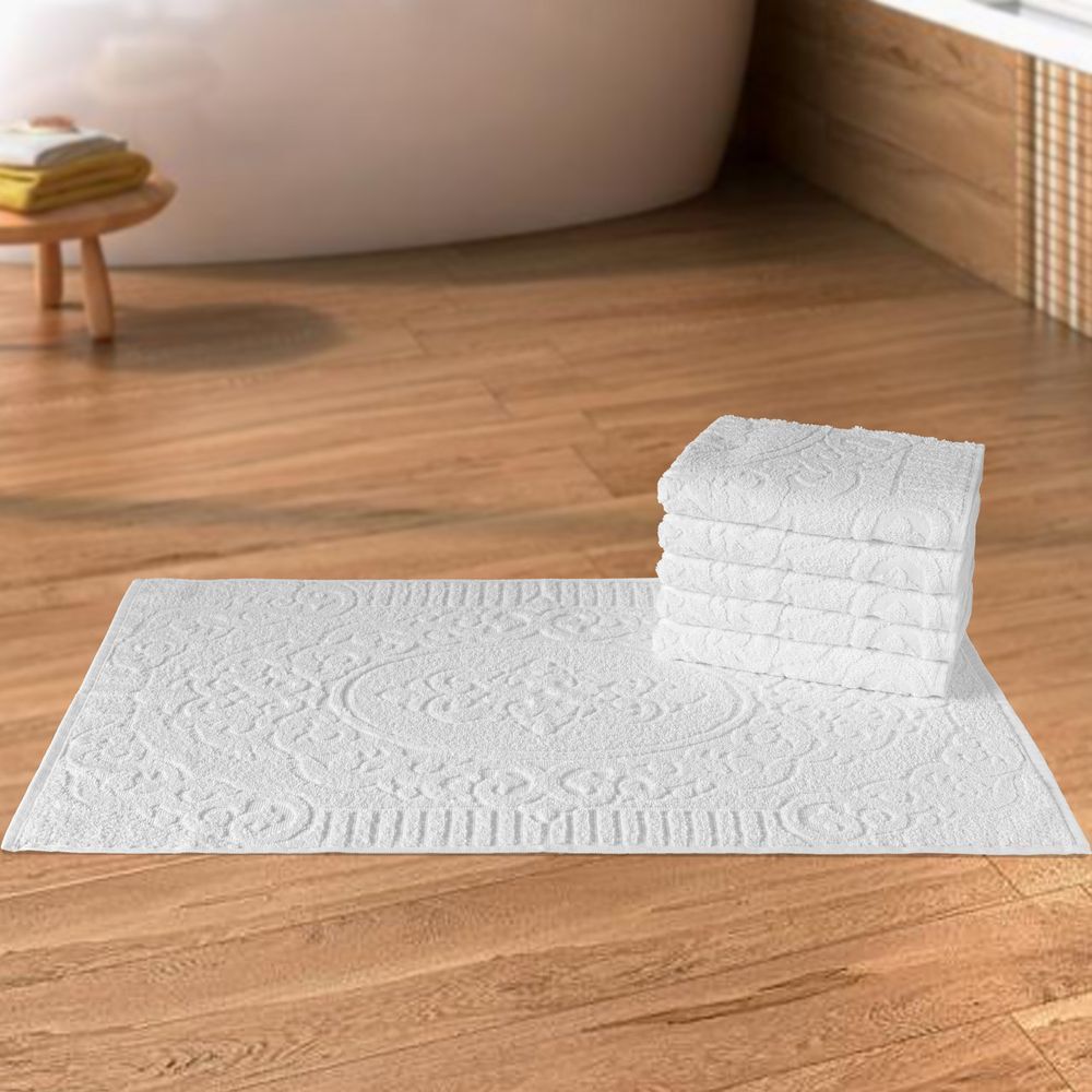 Encontraproduto.com.br - Kit 30 Toalhas De Piso Para Hotel Luxo Grossa - Nobre - Branco