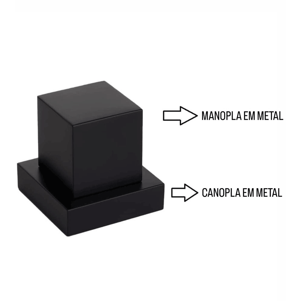 Encontraproduto.com.br - Kit 10 Acabamentos Registro Quadrado Black Matte Padrão Deca - Levo