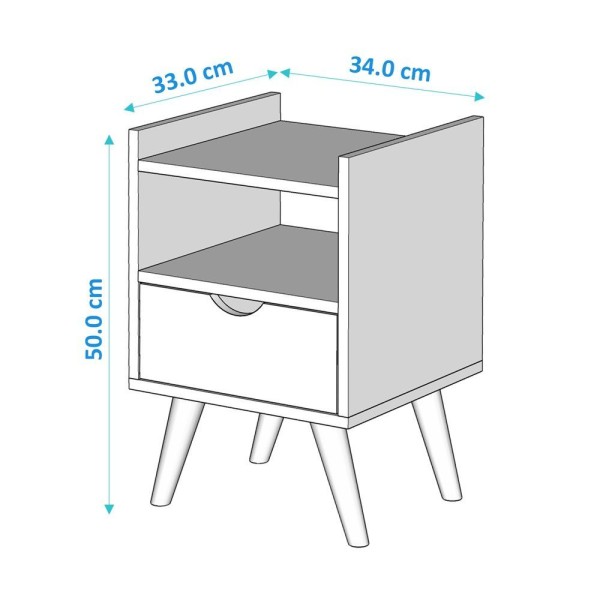 Encontraproduto.com.br - Kit 2 Mesa De Cabeceira Alice Prado Móveis Cor:freijó