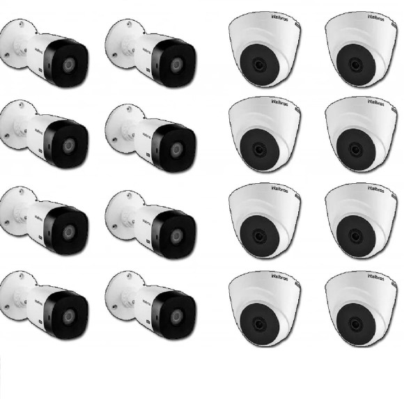 Encontraproduto.com.br - Kit 16 Cameras Intelbras 8 1120 Bullet  8 1120 Dome