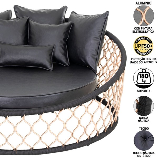 Encontraproduto.com.br - 1 Chaise Com 6 Almofadas E 1 Balanço Suspenso Alumínio