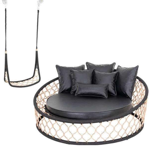 Encontraproduto.com.br - 1 Chaise Com 6 Almofadas E 1 Balanço Suspenso Alumínio