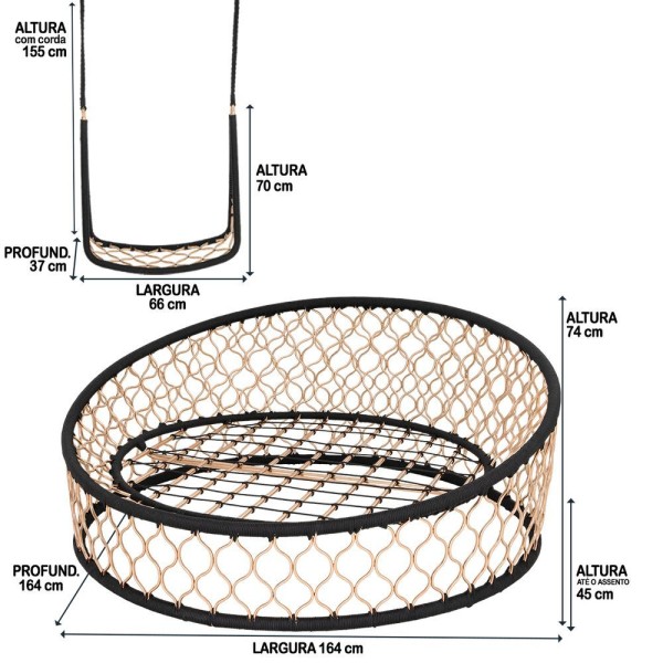 Encontraproduto.com.br - 1 Chaise Com 6 Almofadas E 1 Balanço Suspenso Alumínio