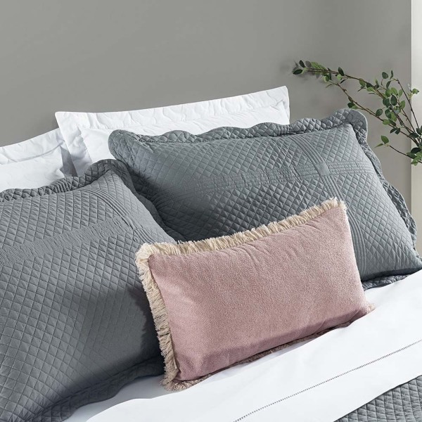Encontraproduto.com.br - Kit Cobre Leito Colcha Clean King Dupla face - Cinza
