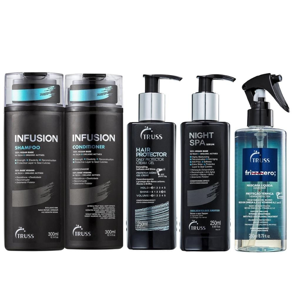 Kit Truss Infusion Shampoo e Condicionador + Hair Protector + Night Spa + Frizz Zero Spray