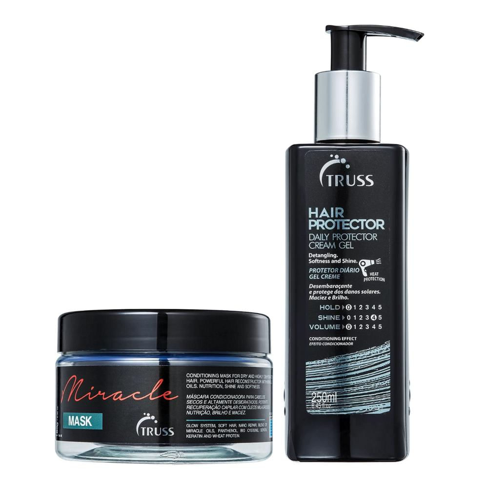 Encontraproduto.com.br - Kit Truss Máscara Miracle 180g + Hair Protector 250ml