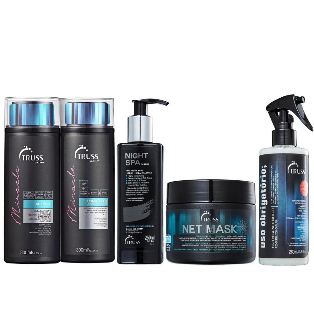 Encontraproduto.com.br - Truss Miracle Sh E Cond + Night Spa + Net Mask + Uso Obrg