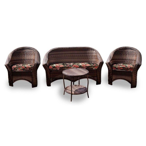 Encontraproduto.com.br - Conjunto 1 Sofá 2l 2 Poltronas 1 Mesa Centro Tecido Maui Preto