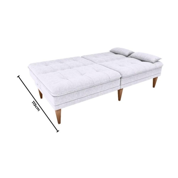 Encontraproduto.com.br - Sofá Cama Na Caixa 3 Lugares 190cm E Almofadas Taylor Matrix Bege Bege