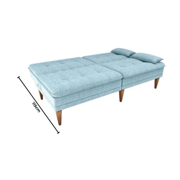Encontraproduto.com.br - Sofá Cama Na Caixa 3 Lugares 190cm E Almofadas Taylor Matrix Azul Azul