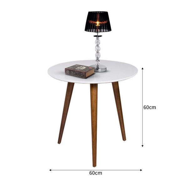 Encontraproduto.com.br - Conjunto Retrô Mesa Lateral E Apoio Pé Palito Tampo Offwhite branco
