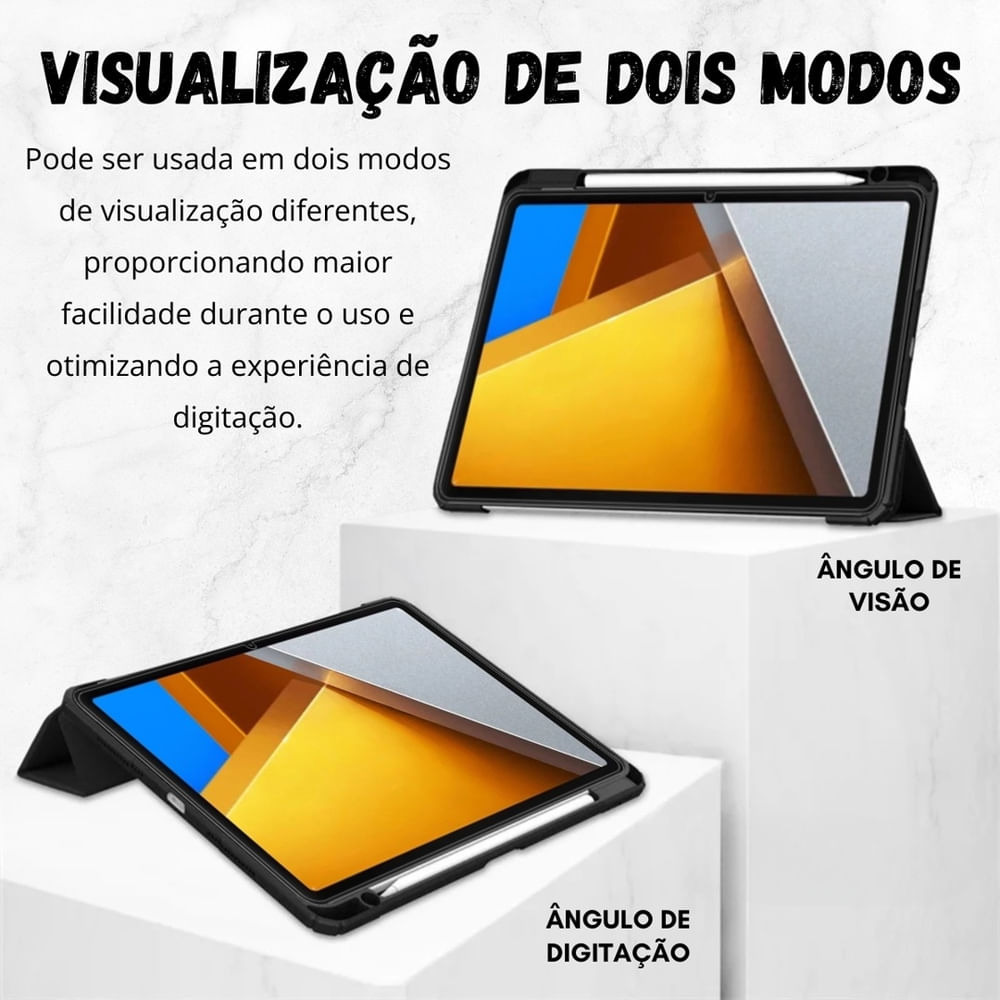 Encontraproduto.com.br - Capa Acrílico Slot Para Xiaomi Poco Pad 12.1 + Caneta Touch