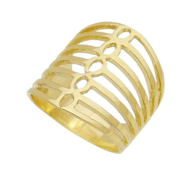 Encontraproduto.com.br - Anel Feminino Aros Lisos Vazado Banhado Em Ouro 18k Tamanho:13