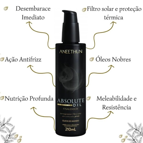 Encontraproduto.com.br - Kit Aneethun Absolute Oil - Máscara 250ml + Finalizador 210ml + Óleo 55ml