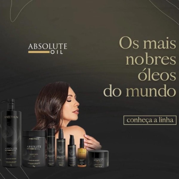Encontraproduto.com.br - Kit  Aneethun Absolute Oil - Shampoo 300ml + Máscara 250ml + Óleo 55ml + Finalizador 210ml