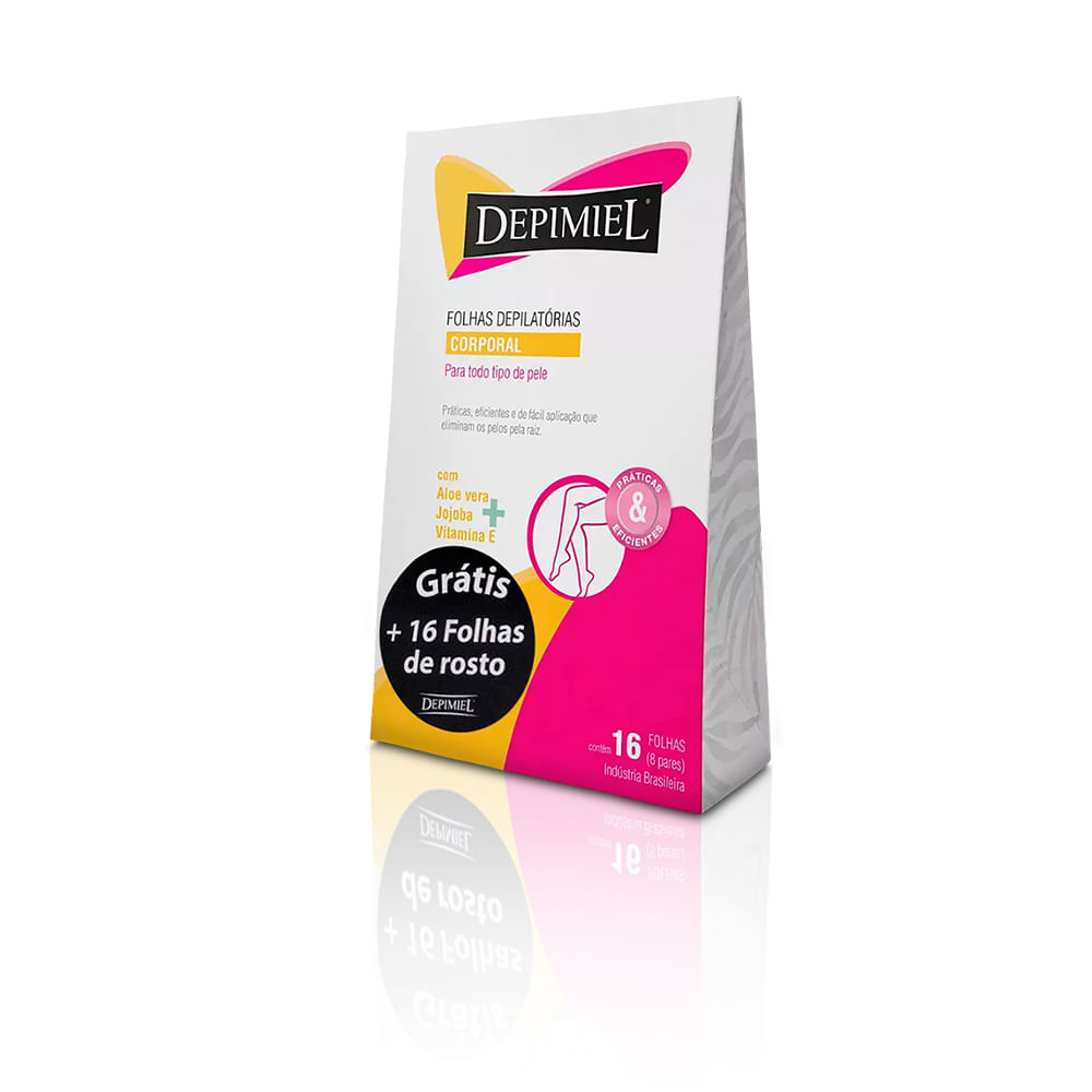 Encontraproduto.com.br - Folhas Depilatórias Depimiel Corporal Com 16 Unidades