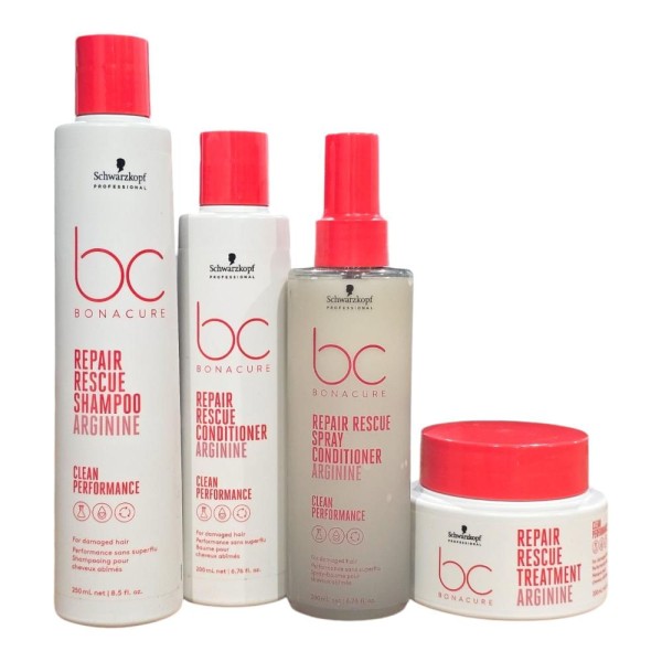 Kit Schwarzkopf Repair Rescue - Shampoo 250ml + Condicionador 200ml + Spray Conditioner 200ml + Máscara 200g