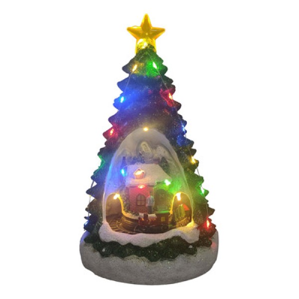 Encontraproduto.com.br - Vila Natalina Arvore De Natal Toca Musicas Com Luz Movimento Iluminação Enfeite Decoração Luxo