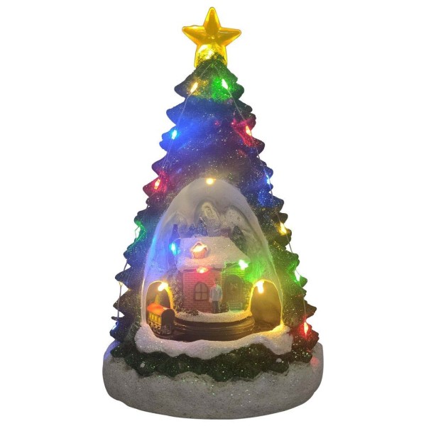 Encontraproduto.com.br - Vila Natalina Arvore De Natal Toca Musicas Com Luz Movimento Iluminação Enfeite Decoração Luxo