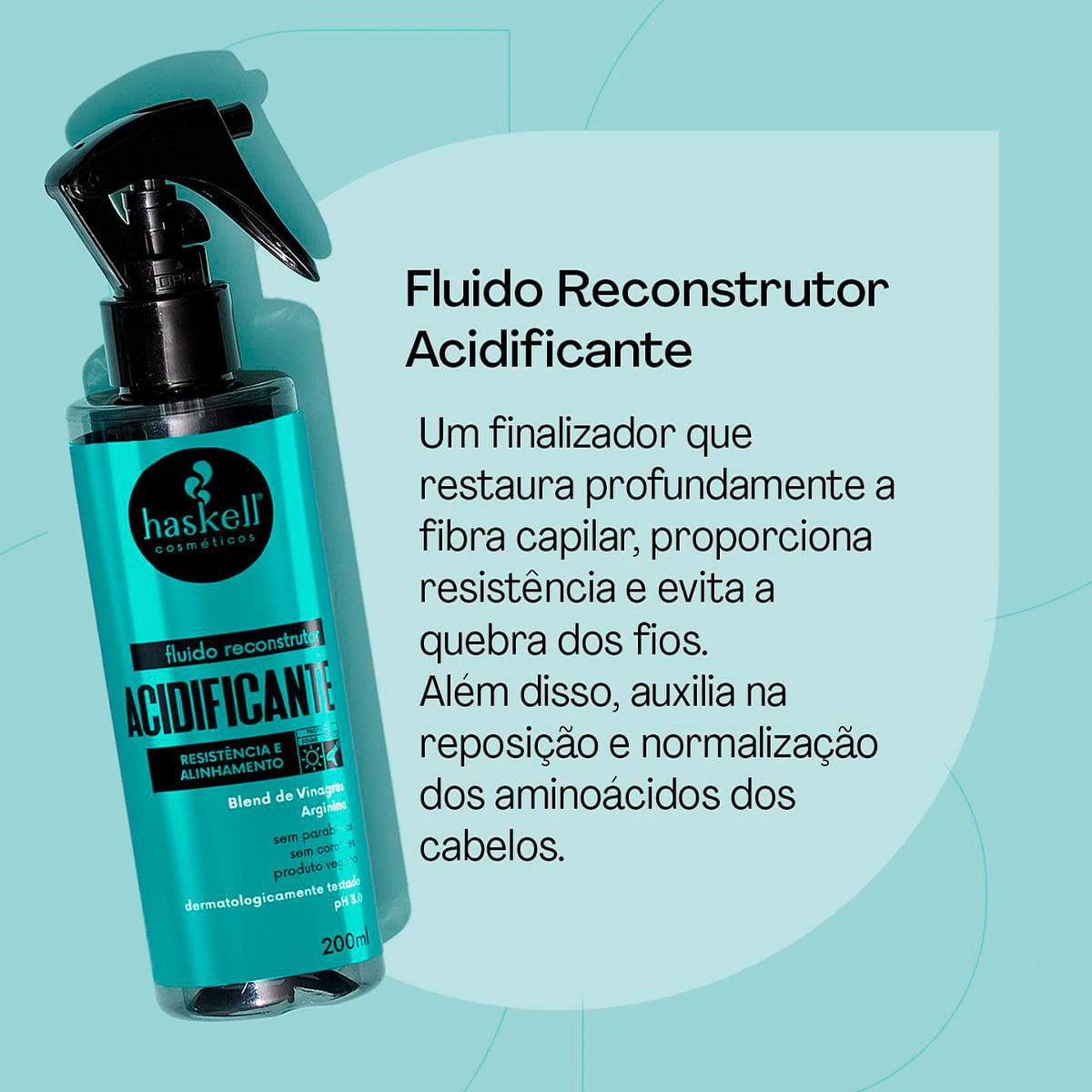 Encontraproduto.com.br - Kit Haskell Acidificante Shampoo+Supermáscara+Fluído Reconstrutor (3 produtos)