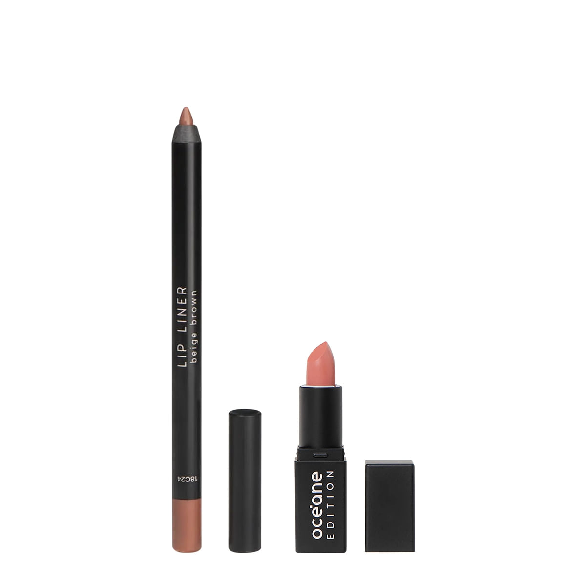 Kit Océane Edition Batom Nude Pink  Lápis Labial Beige Brown