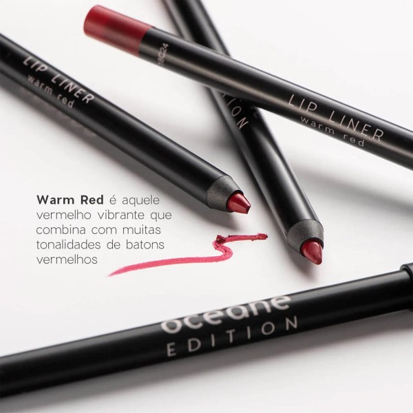 Encontraproduto.com.br - Kit Océane Edition Batom Red Kiss Lápis Labial Warm Red