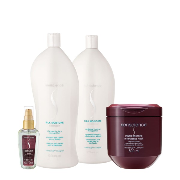 Kit Senscience Moisture Silk True Hue Inner Salon Total Sérum (4 produtos)