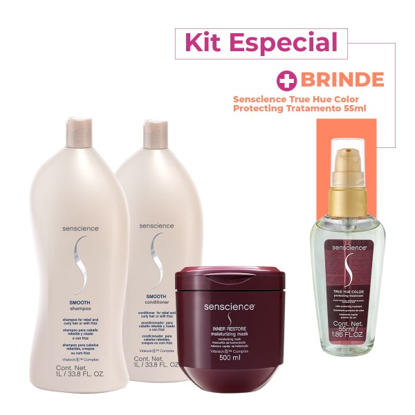 Encontraproduto.com.br - Kit Senscience Smooth True Hue Inner Salon Total Sérum (4 produtos)