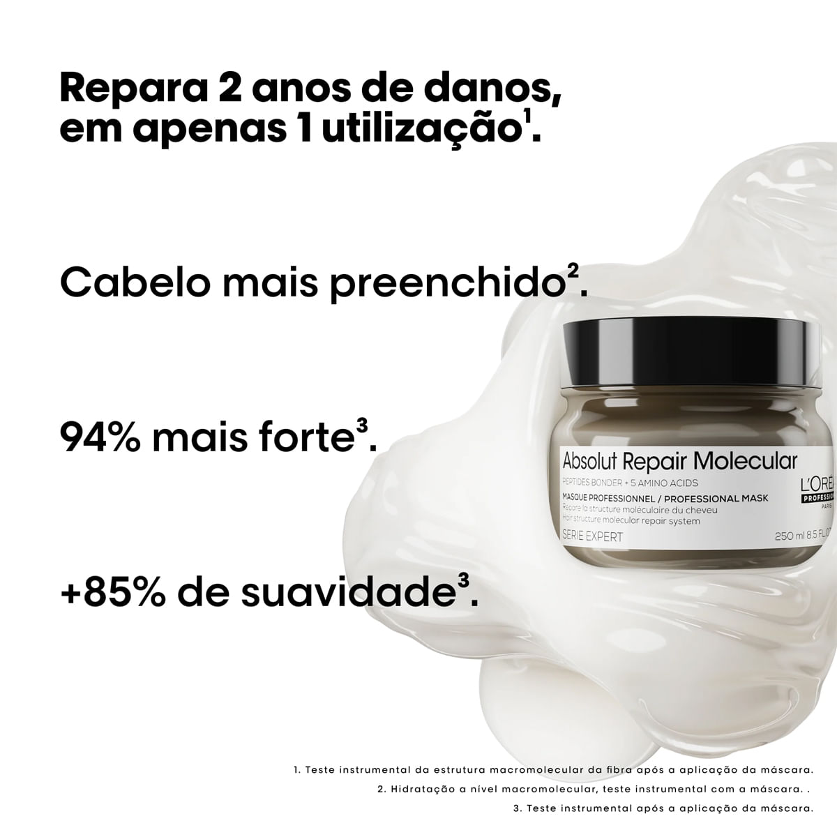 Kit LOréal Professionnel Absolut Repair Molecular Shampoo Sérum Máscara (3 produtos)