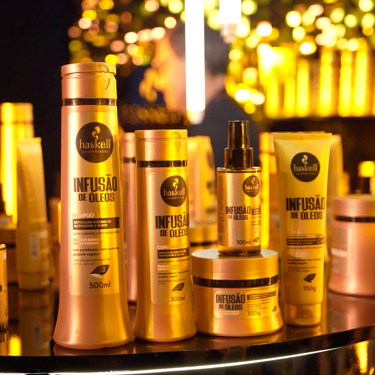 Encontraproduto.com.br - Kit Haskell Infusão de Óleos Shampoo Condicionador Máscara e Óleo G (4 produtos)