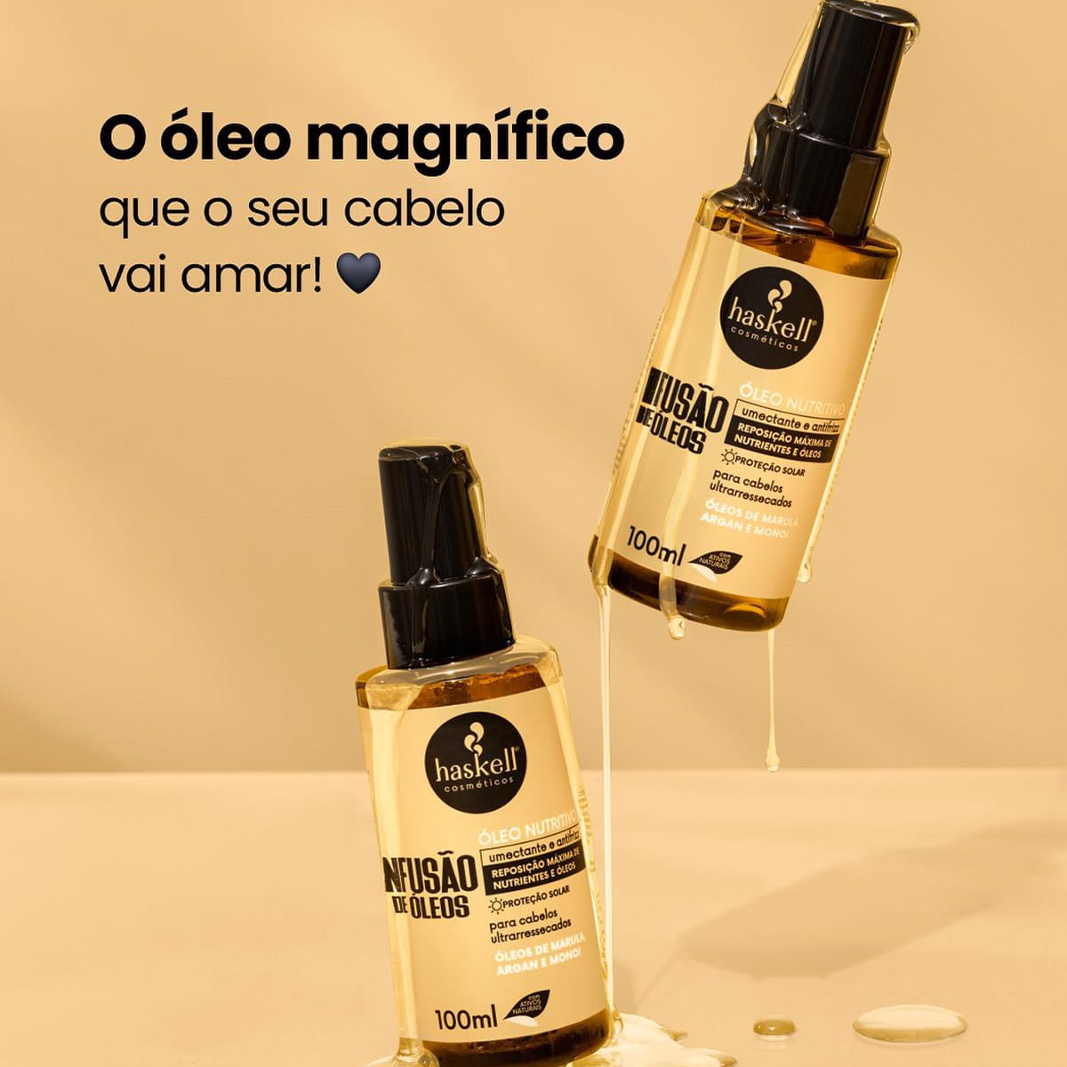 Encontraproduto.com.br - Kit Haskell Infusão de Óleos Shampoo Condicionador Máscara e Óleo G (4 produtos)