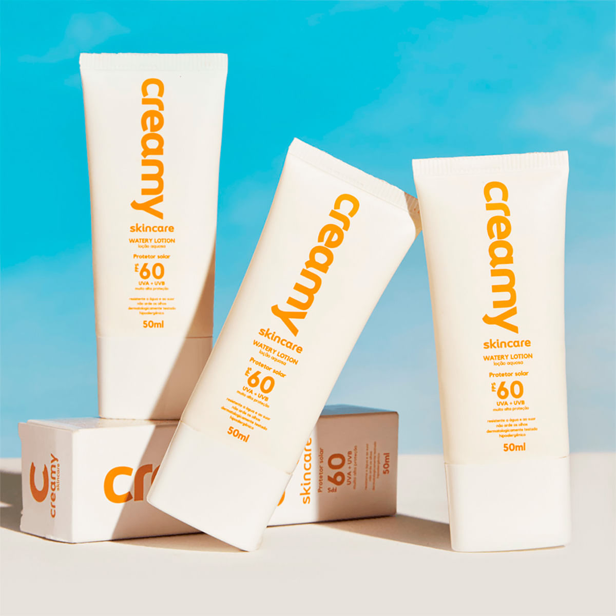 Encontraproduto.com.br - Kit Creamy Skincare Limpador Glicerinado Protetor Solar Retinal (4 produtos)