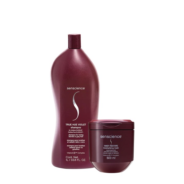 Encontraproduto.com.br - Kit Senscience True Hue Violet Shampoo Máscara 500 (2 produtos)