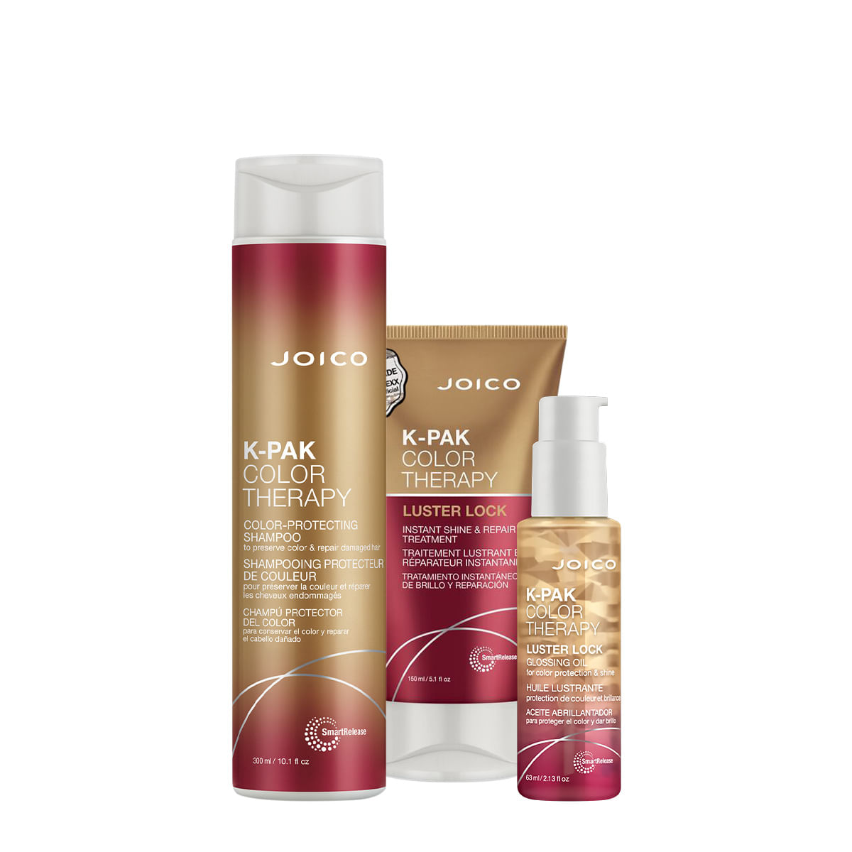 Encontraproduto.com.br - Kit K-PAK Color Therapy Smart Luster Lock Shampoo Máscara Oil (3 produtos)