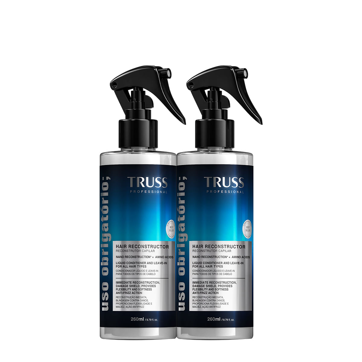 Encontraproduto.com.br - Kit Truss Uso Obrigatório - Tratamento Líquido Reconstrutor 260ml (2 Unidades)
