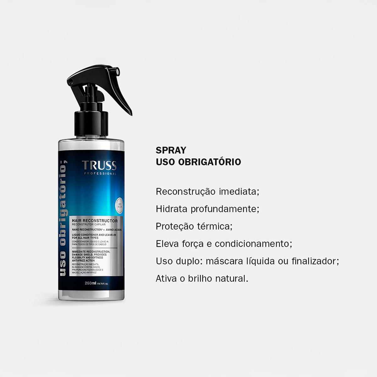 Encontraproduto.com.br - Kit Truss Uso Obrigatório - Tratamento Líquido Reconstrutor 260ml (2 Unidades)