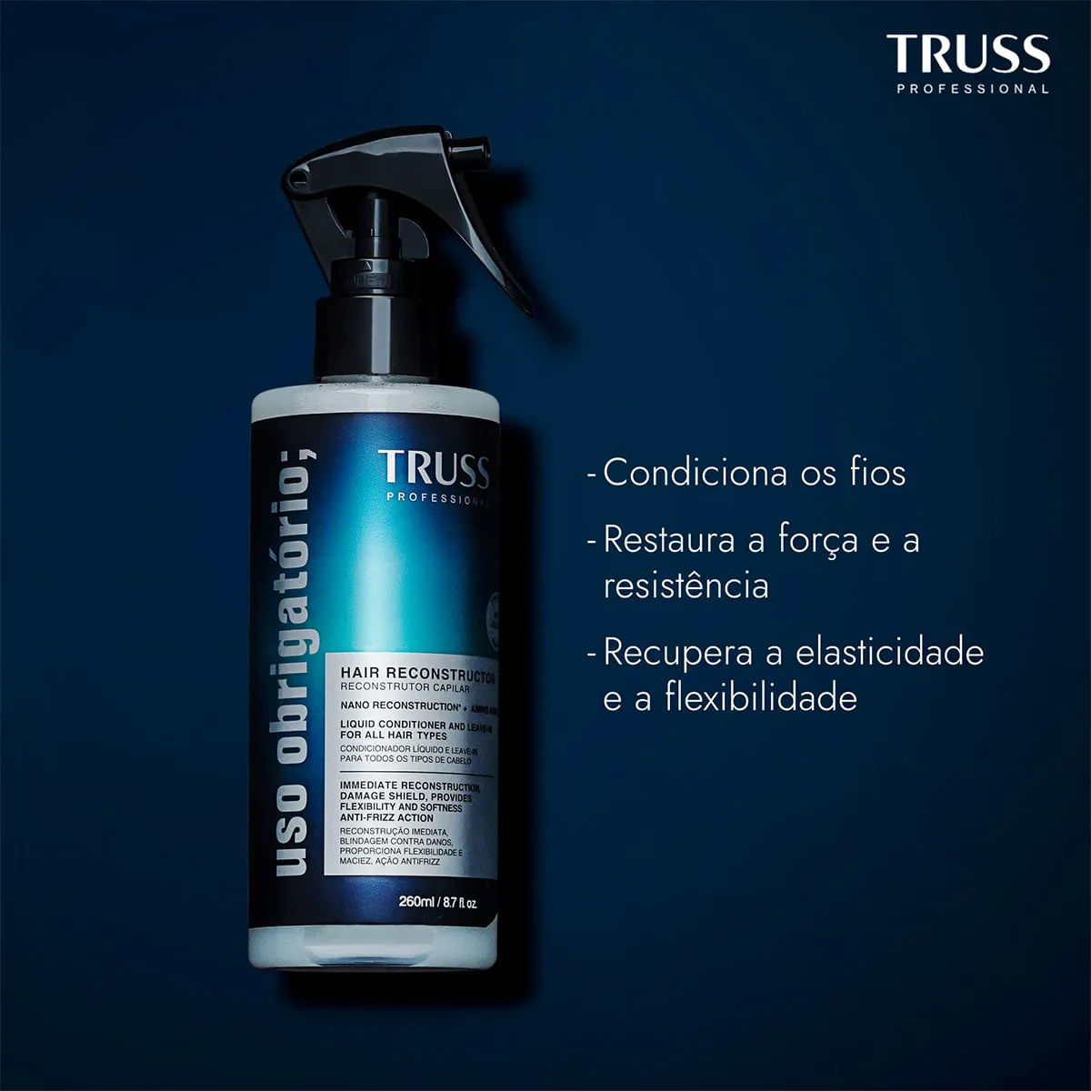 Encontraproduto.com.br - Kit Truss Uso Obrigatório - Tratamento Líquido Reconstrutor 260ml (2 Unidades)