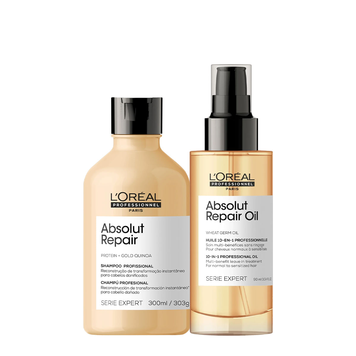 Kit LOréal Professionnel Absolut Repair Gold Shampoo Oil (2 produtos)