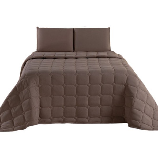Kit Cobre Leito Colcha Livorno King Acolchoado Fofo Macio Malha 100% Algodão 3 Peças - Cinza