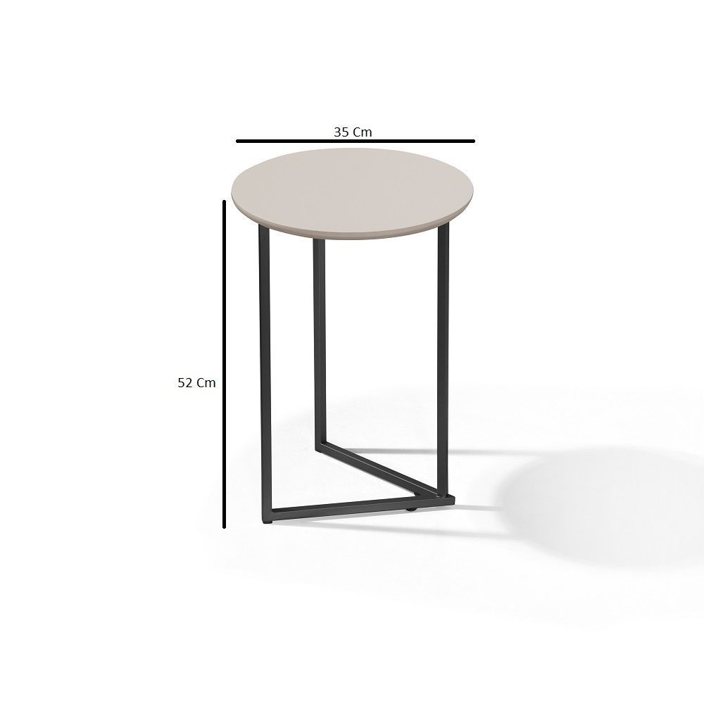 Encontraproduto.com.br - Mesa Lateral Jade Conjunto Com 2 Mesas Pé De Aço Preto/off