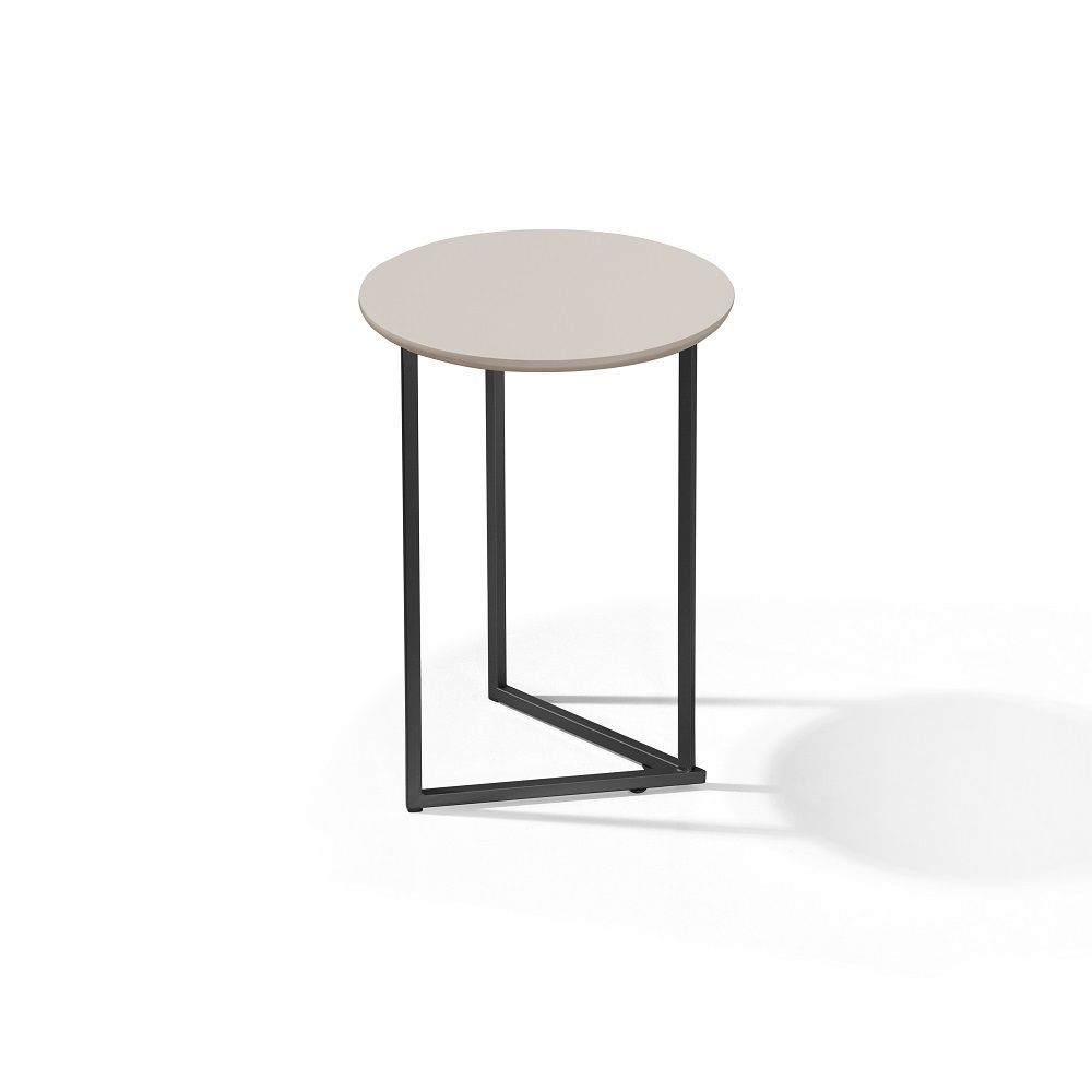Encontraproduto.com.br - Mesa Lateral Jade Conjunto Com 2 Mesas Pé De Aço Preto/off