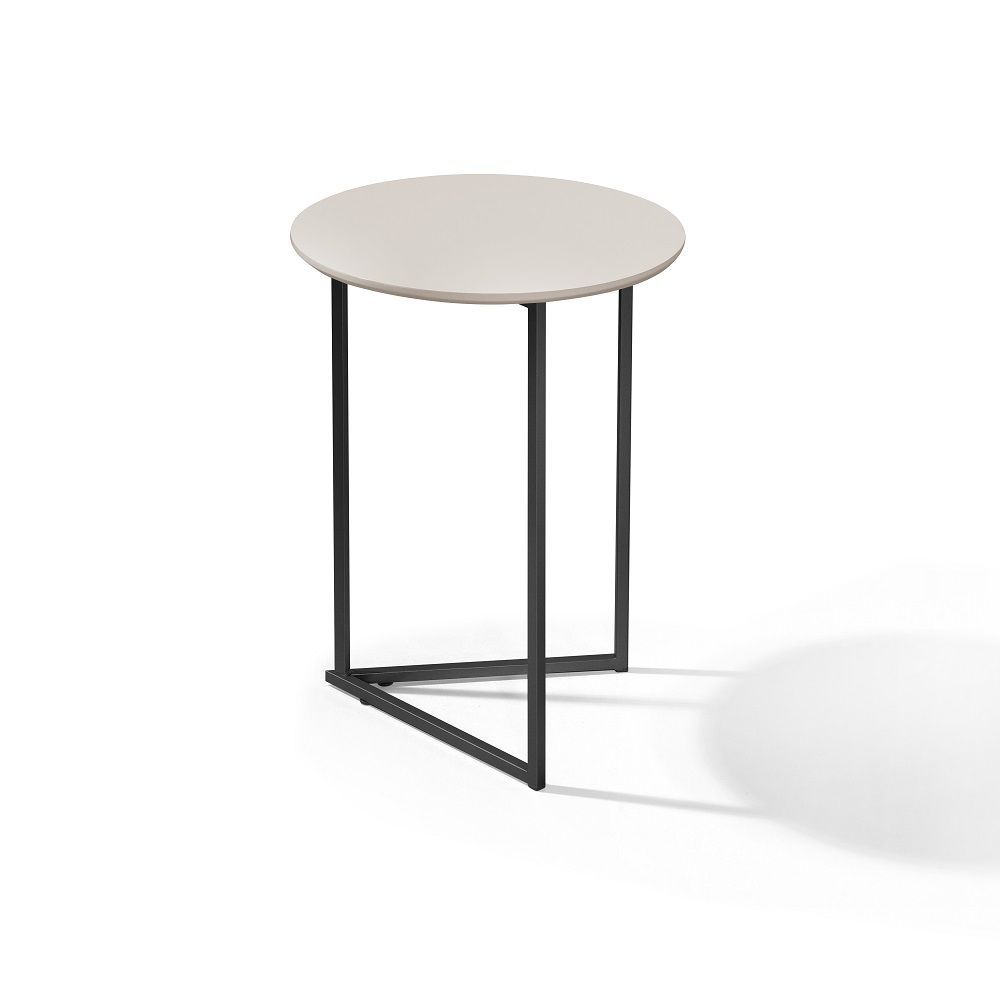 Encontraproduto.com.br - Mesa Lateral Jade Conjunto Com 2 Mesas Pé De Aço Preto/off