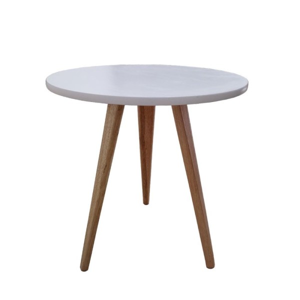 Encontraproduto.com.br - Mesa Redonda Lateral Canto Apoio Sala Quarto Pé Palito 44 Cm branco