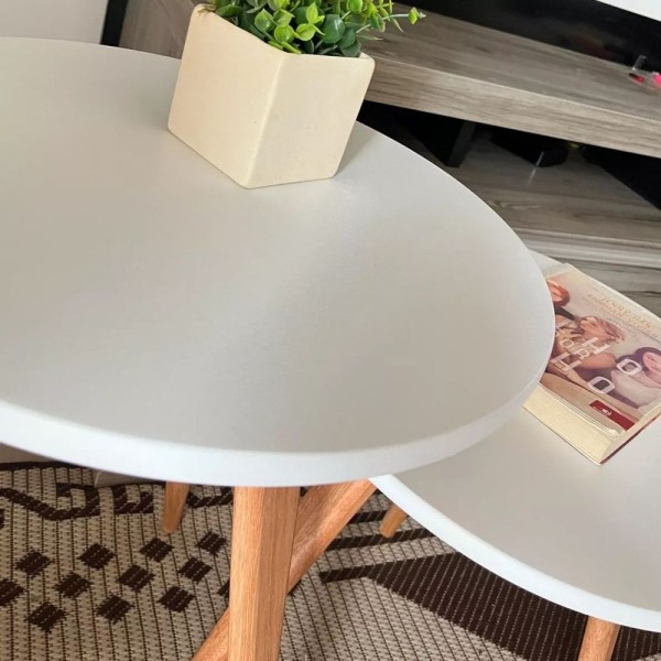 Encontraproduto.com.br - Mesa De Cabeceira Mesa De Apoio Lateral Canto Pé Palito 68 Cm branco