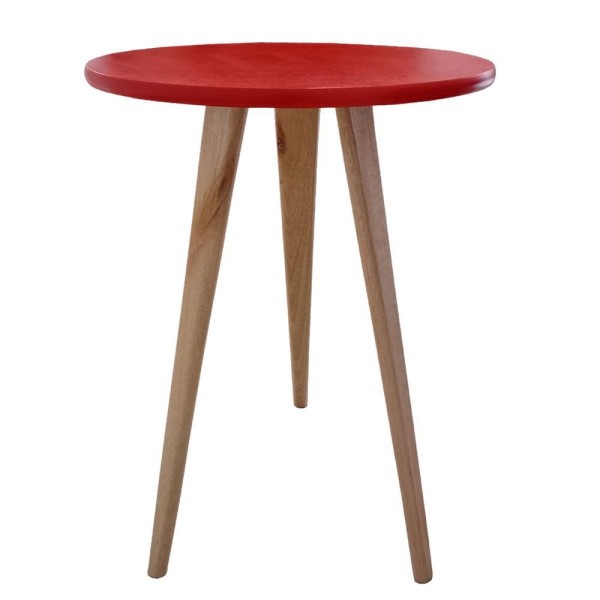 Encontraproduto.com.br - Mesa De Cabeceira Mesa De Apoio Lateral Canto Pé Palito 68 Cm vermelho
