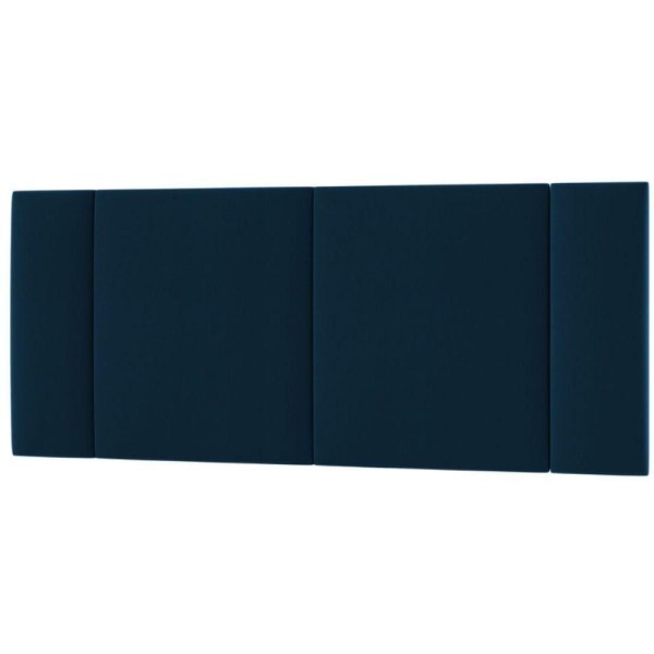 Encontraproduto.com.br - Cabeceira Estofada Led Maitê Cama Box Casal 140 Cm Veludo Cor:azul Marinho