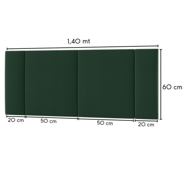 Encontraproduto.com.br - Cabeceira Estofada Cama Box Casal 140 Cm Led Liz Veludo Cor:verde