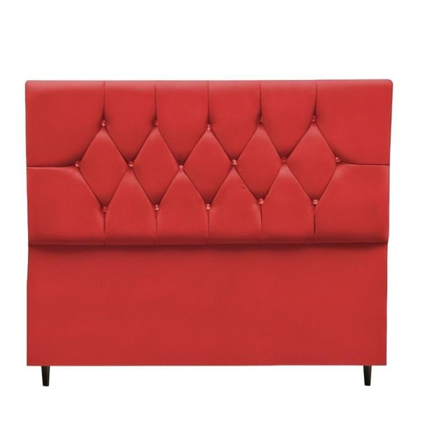 Cabeceira Solteiro Cama Box Estofada 90 Cm Suede Raika vermelho