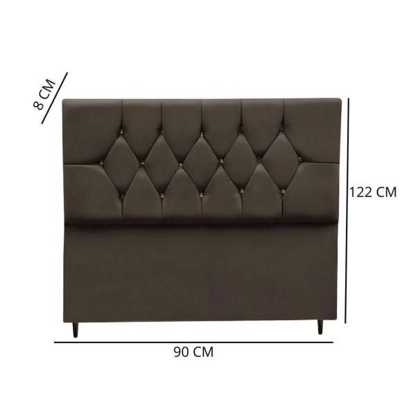 Encontraproduto.com.br - Cabeceira Cama Box Estofada Solteiro 90 Cm Suede Bruna Cor:marrom